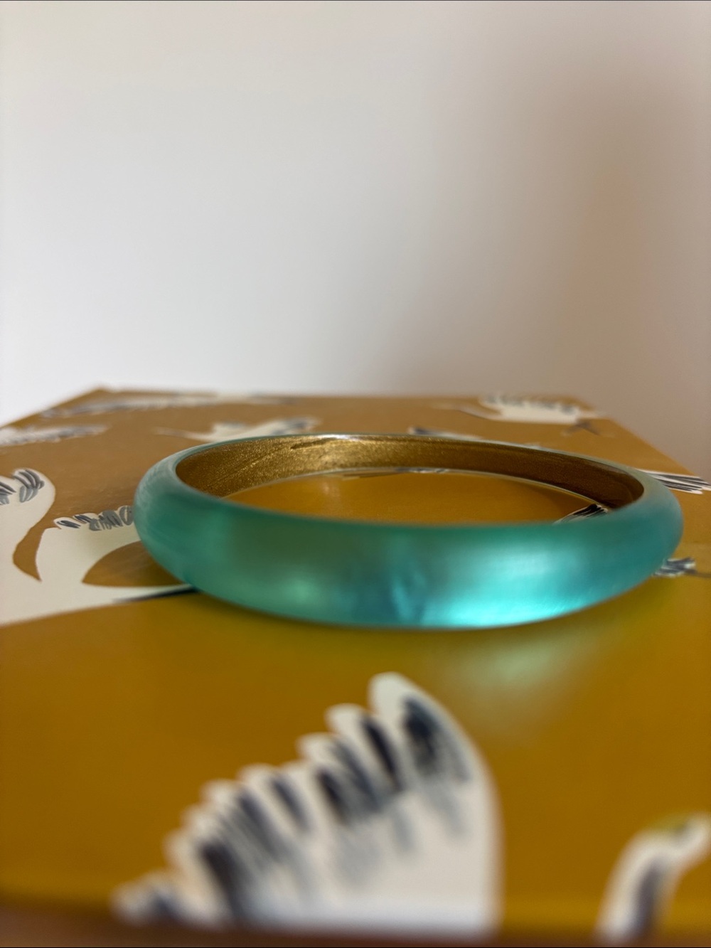 ALEXIS BITTAR skinny lucite bangle, Gold + Turquoise